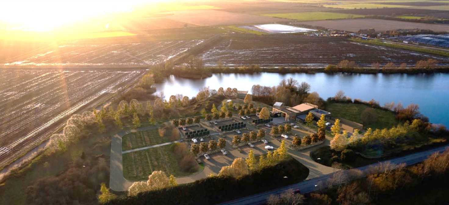 Decorative image, Ariel view of bereavement centre